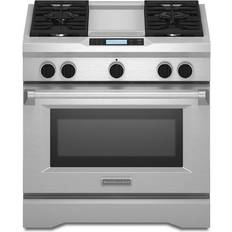 Range cooker with steam oven KitchenAid 36-Inch 4-Burner with Steam-Assist Oven, Dual