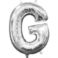 Amscan foil balloon letter G 22 x 33 cm silver