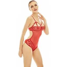 roter Body aus Tüllmaterial mit verstellbaren Brustbändern