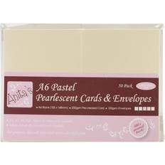 TITANUM Anita's Pearlescent Cards W/Envelopes A6 50/Pkg-Pastel Ivory, Ecru, Pink, Peach & Green