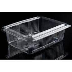 Plastbæger Plastbæger Firkantet m/hængslet låg 1500 ml. 140x195x70 mm. 100 stk