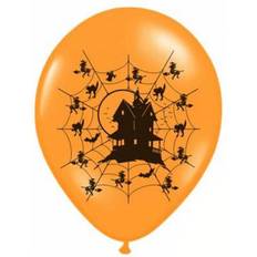 Orange Dyre- & Figurballoner PartyDeco Orange Halloween ballon spøgelseshus