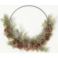 Homescapes Pinecone & Green Fir Wire Christmas Wreath Decoration
