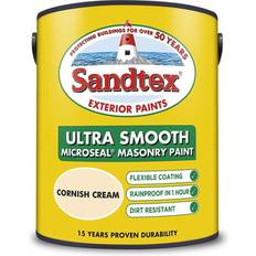 Cream masonry paint Sandtex 5L Smooth Masonry Paint Cornish Cream