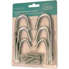 None Galvanised Hooks Assorted Sizes 6 Pack