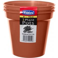 Basic Garden Pot, Set 3, 15cm,Terracotta