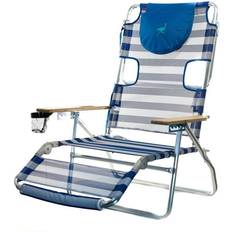 Camping Furniture Ostrich Lightweight Striped Aluminum 5-Position Reclining Beach Chair