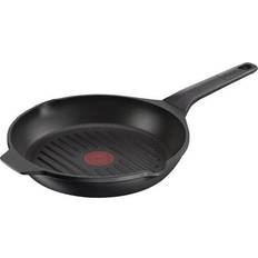 Placa de hierro fundido Sartenes para asar Tefal Sartén Grill E24940 Alrededor Negro 26 cm