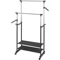 Wenko Porte-vêtements "All In" Noir L 89,5 x H 117 À 169 x P 43 cm