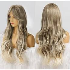 Ebin Ombre Blonde Wig Bangs Soft Curly Blonde Wig Blonde Long Bangs