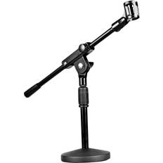 Microphone boom arm 5 Core Adjustable Desk Microphone Stand, Extra Weighted Base with Soft Grip Twist Clutch, Boom Arm with Non-Slip Mic Clip, for all Mic, Kick Drums