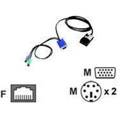 Rj 45 hun Lenovo Short KVM Conversion Option Adapter til tastatur/ video mus (KVM) PS/2, HD-15 (VGA) (han) til RJ-45 (hun) 25 cm for System x3250 M2