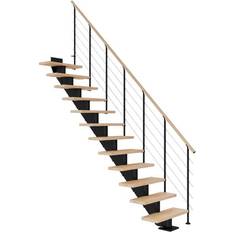 Straight Stairs Dolle Hamburg Ligeløb Sort-STYLE 6-Olieret Bøg 301 cm
