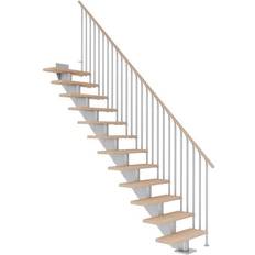 Straight Stairs Dolle Hamburg Pearl Grey-Classic III 259 - 301 cm