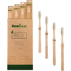 Ekologisk tandkräm Bambaw Tandborste Ekologisk 4-Pack, Soft