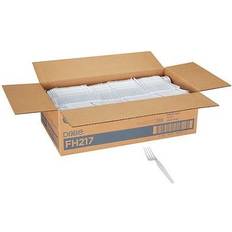 Dixie Plastic Cutlery, Heavyweight Forks, White, 1000/Carton