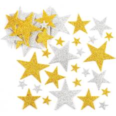 Baker Ross Glitter Star Foam Stickers (Pack Of 150) For Kids Arts and Crafts