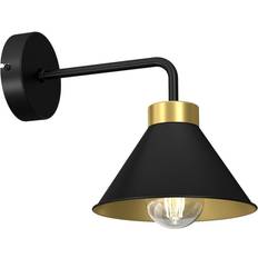 Hallbergs Vägglampor Hallbergs Luminery Vägglampa Svart/Guld Plåt 20cm Väggarmatur