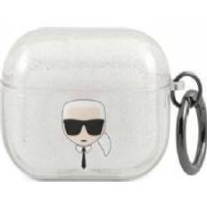 Karl Lagerfeld Tilbehør til høretelefoner Karl Lagerfeld KLAPUKHGS AirPods Pro-cover sølv/sølv Glitter Karl`s Head