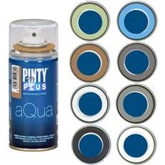 Matte black spray paint Pintyplus Aqua Spray Paint Art Set of 8 Water Based 4.2oz Mini Spray Paint Cans. Ultra Matte Finish. Perfect For Arts & Crafts. Spray Paint Set Works on Plastic, Metal, Wood, Cardboard