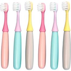 Dental Care newrichbee 6 Packs Kids Toothbrush,Lovely Little Mushroom Extra Soft Bristles Toddler Toothbrush Old Pink&