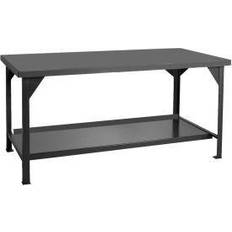 Lockable Drawers Work Benches Durham Stationary Workbench: Textured Gray 12,000 lb Capacity Part #DWB-3048-95