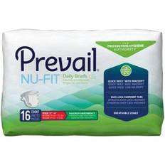 Incontinence Protection Adult Incontinence Brief Prevail Nu-Fit Tab Closure Medium Disposable Heavy Absorbency White 16 Count