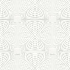 Brewster A.S Creation Blown Vinyl White Paintable Embossed Wallpaper Starburst