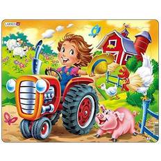 Larsen Classic Jigsaw Puzzles Larsen Springbok Farm Kid with Tractor Children's Jigsaw Puzzle 15pc