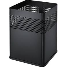 Helit Waste paper bin, square, capacity 18 l, WxHxD black, pack 2