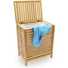 Braun Wäschekörbe Relaxdays Wooden Laundry Hamper Linen Basket