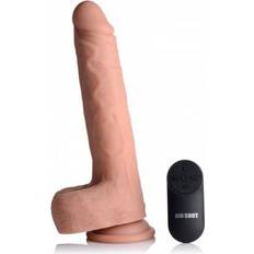 Xl dildo Curve Toys Vibrating & Thrusting XL Dildo with Suction Cup and Balls