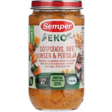 Semper Babymad & Tilskud Semper EKO Mos Med Sødekartoffel, Bøf, Linser & Persille
