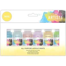 Docrafts Artiste All Purpose Acrylic Paints Pastel Colours (6 x 2oz)