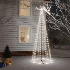 Lampade Natalizie saldi vidaXL Albero Di Natale A Cono Bianco Freddo 310 LED 100x300 cm Lampada Natalizia