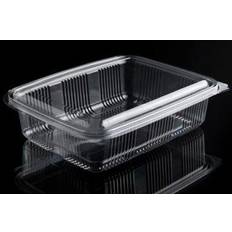 Plastbæger Plastbæger Firkantet m/hængslet låg 1250 ml. 140x195x60 mm. 100 stk