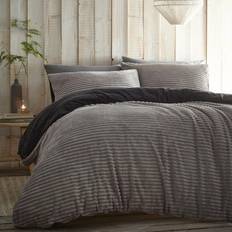 Portfolio Home King Alaska Ribbed Fleece Duvet Cover Silver, Grey