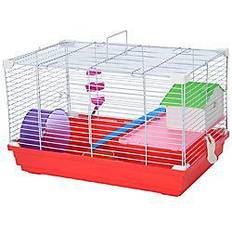 Pawhut Mascotas Pawhut Dwarf Hamster Metal Cage w/ Tunnels Exercise Wheel Water