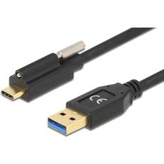 DeLock USB-C USB-A 3.2 Gen.1 kabel - 1 skruelås - 0.50