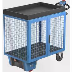 Bauzubehör EUROKRAFTpro Cupboard trolley with electric drive, wire mesh with doors, LxWxH 1460 x 750 x 1200 mm