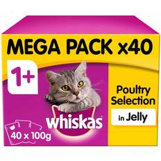 Whiskas Adult Wet Cat Food Pouches Poultry Jelly Mega Pack