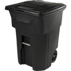 Waste Disposal 96 Gal. Black Trash Can with Wheels Attached Lid