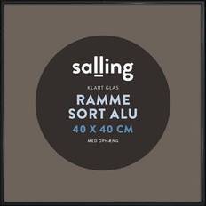 Salling sort alu 40x40 m/klart glas Ramme