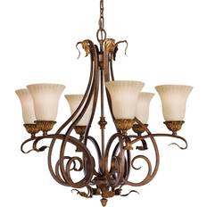 6 Lampade Lampade da soffitto FEISS Sonoma Valley 6 Light Chandelier - Aged Tortoise Shell Lampada a Sospensione