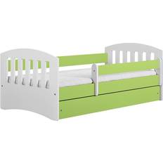 Vert Lits bébé Furniturebox LEPIDUS Juniorsäng 80x140 Grön - Grön/Vit