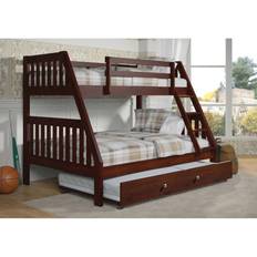 Built-in Storages - Twin Bunk Beds Donco kids Mission Twin over Full Bunk Bed