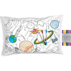 Grigio Federe space and planets color-in Pillow Case Grey