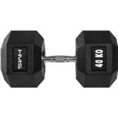 40 kg - Sort Håndvægte HMS Rubberized dumbbell Hex Pro 40kg (17-66-127)