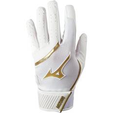 Baseball Gloves & Mitts Mizuno MVP Adult Baseball Batting Gloves - White-Gold