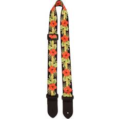 Perri's Leathers Ltd. Ukulele Strap – Polyester – Hibiscus – Red Adjustable Made in Canada (UKLPCP-7092)
